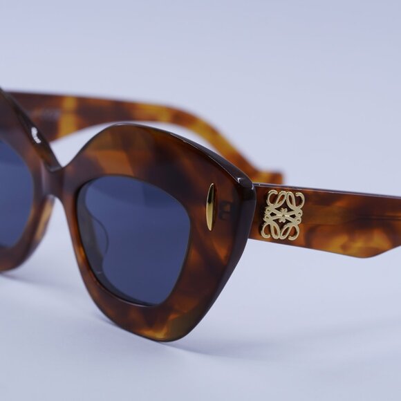 Loewe LW40127I 53V Sunglasses Blonde Havana Cat Eye Frame, Blue Lenses - Picture 9 of 11